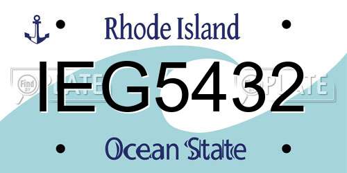 IEG5432 Rhode Island License Plate