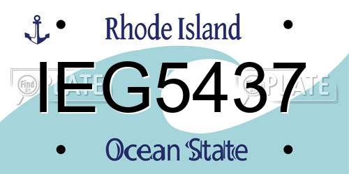 IEG5437 Rhode Island License Plate