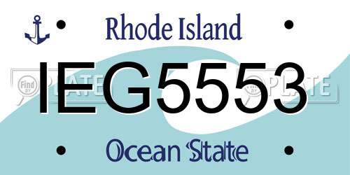 IEG5553 Rhode Island License Plate