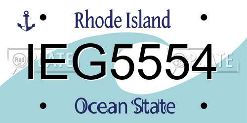 IEG5554 Rhode Island License Plate