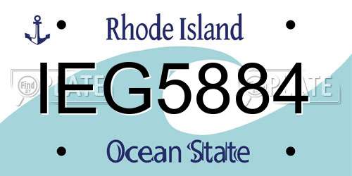 IEG5884 Rhode Island License Plate