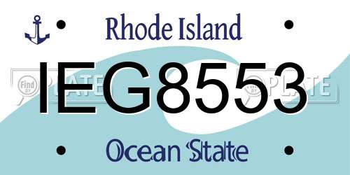 IEG8553 Rhode Island License Plate