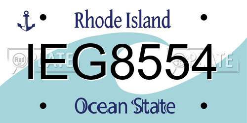IEG8554 Rhode Island License Plate