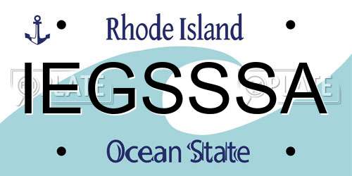 IEGSSSA Rhode Island License Plate