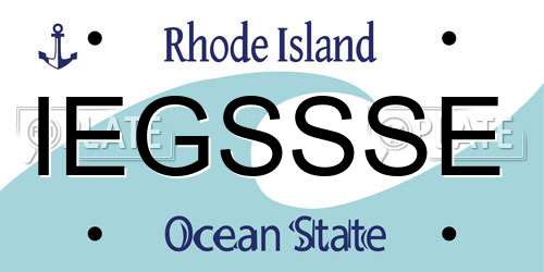 IEGSSSE Rhode Island License Plate