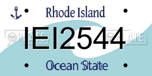 IEI2544 Rhode Island License Plate