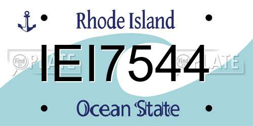 IEI7544 Rhode Island License Plate