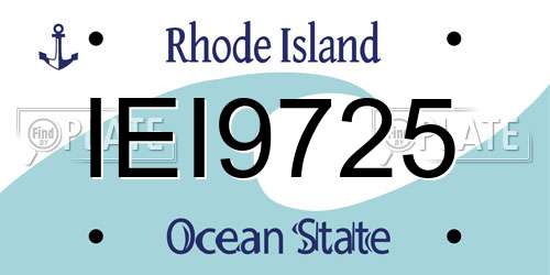 IEI9725 Rhode Island License Plate