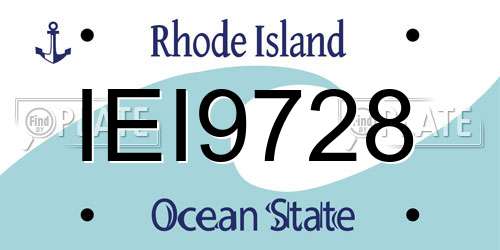IEI9728 Rhode Island License Plate