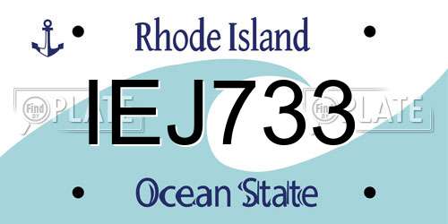 IEJ733 Rhode Island License Plate