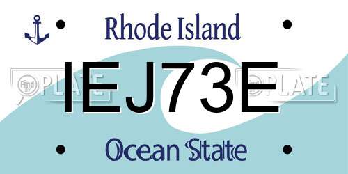 IEJ73E Rhode Island License Plate