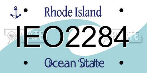 IEO2284 Rhode Island License Plate