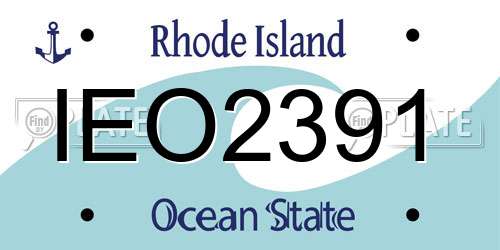 IEO2391 Rhode Island License Plate