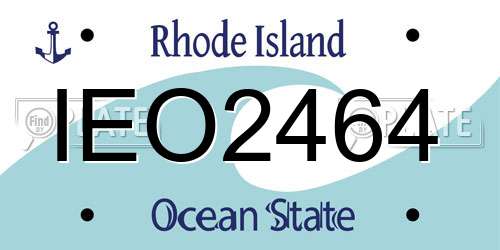IEO2464 Rhode Island License Plate