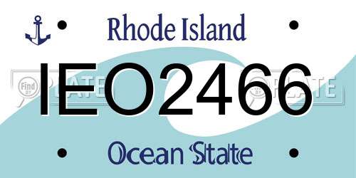 IEO2466 Rhode Island License Plate