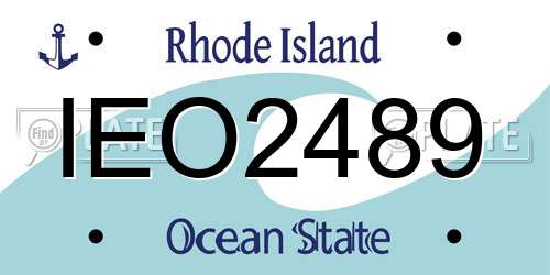 IEO2489 Rhode Island License Plate