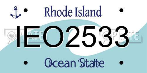 IEO2533 Rhode Island License Plate