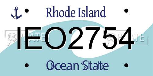 IEO2754 Rhode Island License Plate