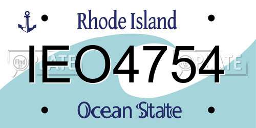 IEO4754 Rhode Island License Plate