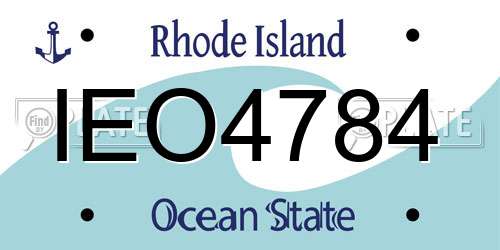 IEO4784 Rhode Island License Plate