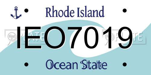 IEO7019 Rhode Island License Plate