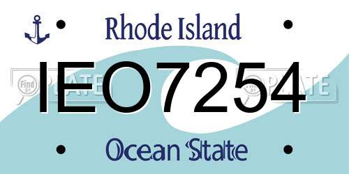 IEO7254 Rhode Island License Plate