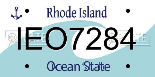IEO7284 Rhode Island License Plate