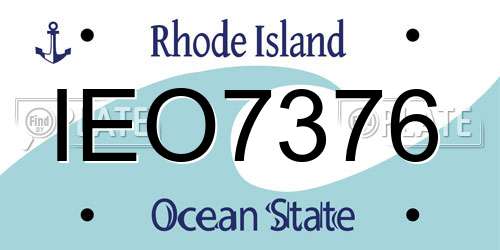 IEO7376 Rhode Island License Plate