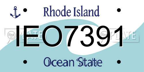IEO7391 Rhode Island License Plate