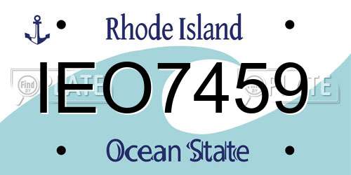 IEO7459 Rhode Island License Plate
