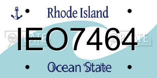 IEO7464 Rhode Island License Plate
