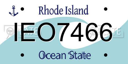 IEO7466 Rhode Island License Plate
