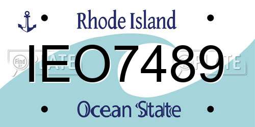 IEO7489 Rhode Island License Plate