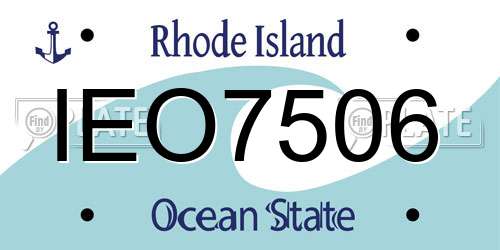 IEO7506 Rhode Island License Plate