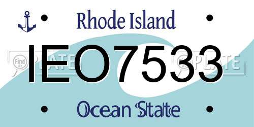 IEO7533 Rhode Island License Plate