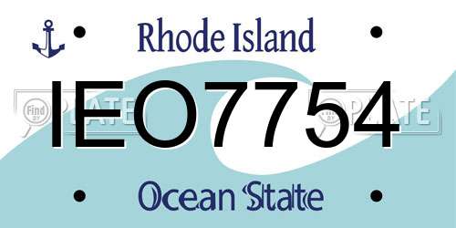 IEO7754 Rhode Island License Plate