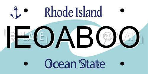 IEOABOO Rhode Island License Plate