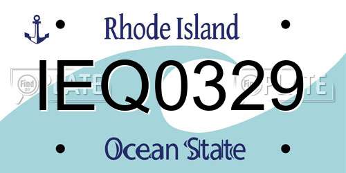 IEQ0329 Rhode Island License Plate