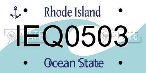 IEQ0503 Rhode Island License Plate