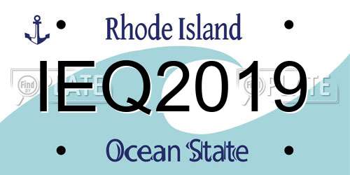 IEQ2019 Rhode Island License Plate