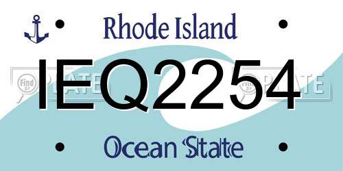 IEQ2254 Rhode Island License Plate