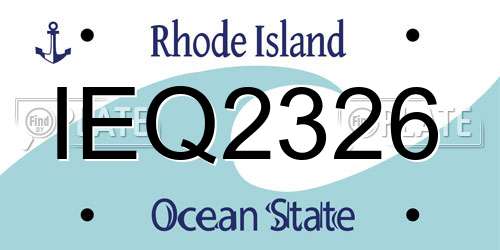 IEQ2326 Rhode Island License Plate