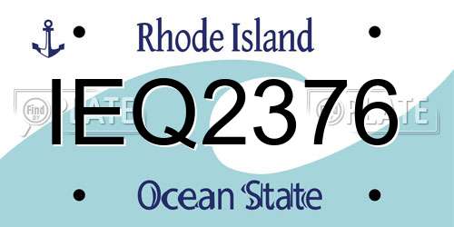 IEQ2376 Rhode Island License Plate