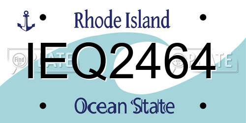 IEQ2464 Rhode Island License Plate