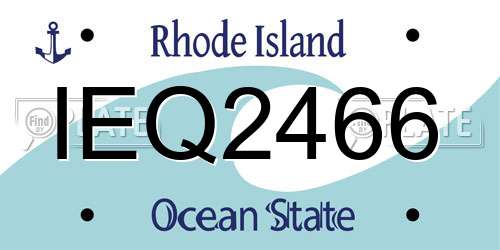 IEQ2466 Rhode Island License Plate