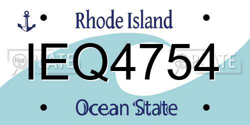 IEQ4754 Rhode Island License Plate