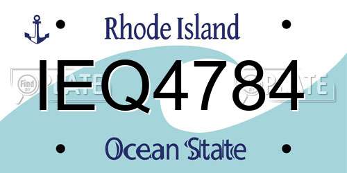 IEQ4784 Rhode Island License Plate