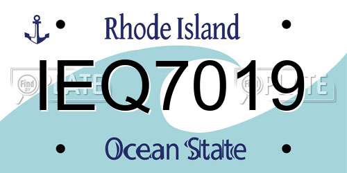 IEQ7019 Rhode Island License Plate