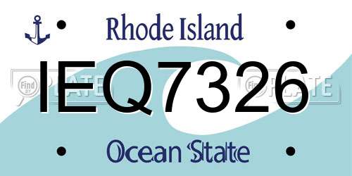 IEQ7326 Rhode Island License Plate