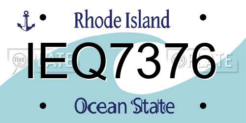 IEQ7376 Rhode Island License Plate